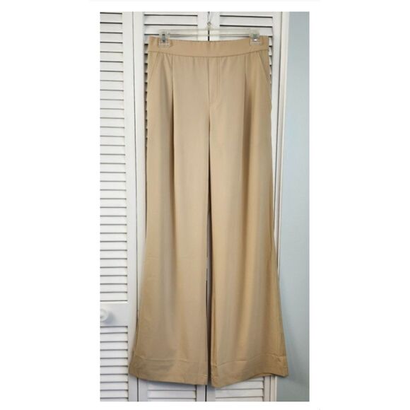 Lou & Grey Wanderweave Wide Leg Trousers Size Small Beige Lightweight EUC - Picture 1 of 13